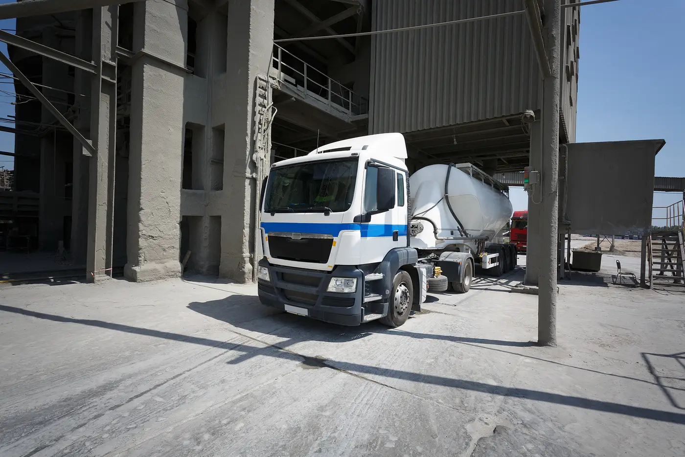 Bulk fuel truck at an industrial plant