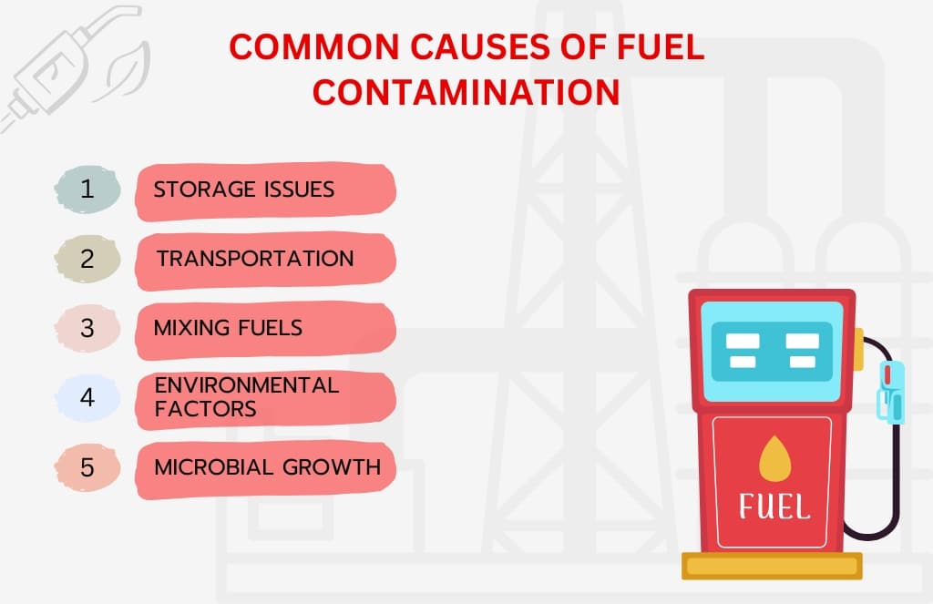 Common causes of fuel contamination include