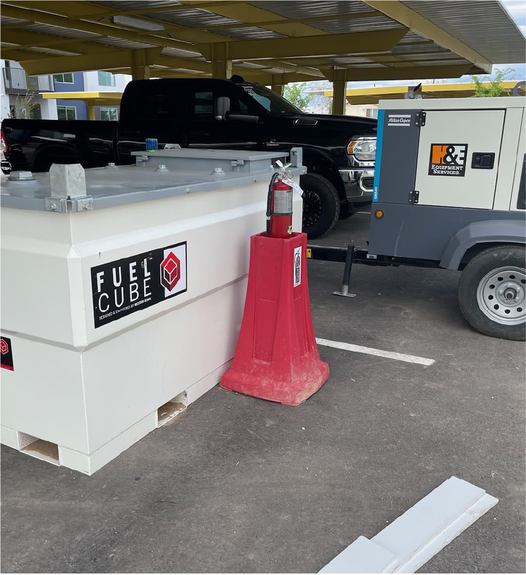 FuelGo driver delivering off-road dyed diesel to jobsite equipment
